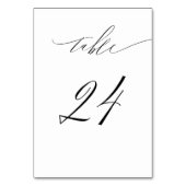 Elegant Wit Zwart Modern Script No 24 Bruiloft Kaart (Voorkant)
