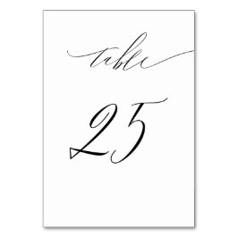 Elegant Wit Zwart Modern Script No 25 Bruiloft Kaart