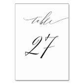 Elegant Wit Zwart Modern Script No 27 Bruiloft Kaart (Voorkant)