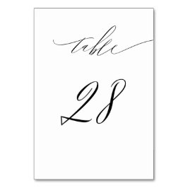 Elegant Wit Zwart Modern Script No 28 Bruiloft Kaart