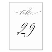 Elegant Wit Zwart Modern Script No 29 Bruiloft Kaart (Voorkant)