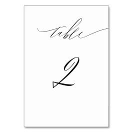 Elegant Wit Zwart Modern Script No 2 Bruiloft Kaart