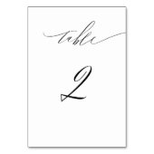 Elegant Wit Zwart Modern Script No 2 Bruiloft Kaart (Voorkant)