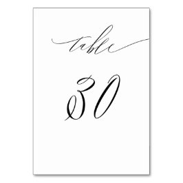 Elegant Wit Zwart Modern Script No 30 Bruiloft Kaart