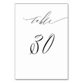 Elegant Wit Zwart Modern Script No 30 Bruiloft Kaart (Voorkant)