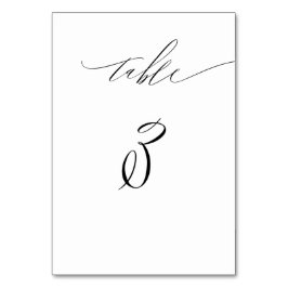 Elegant Wit Zwart Modern Script No 3 Bruiloft Kaart