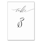 Elegant Wit Zwart Modern Script No 3 Bruiloft Kaart (Achterkant)