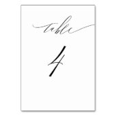 Elegant Wit Zwart Modern Script No 4 Bruiloft Kaart (Voorkant)
