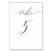 Elegant Wit Zwart Modern Script No 5 Bruiloft Kaart (Voorkant)