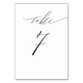 Elegant Wit Zwart Modern Script No 7 Bruiloft Kaart (Voorkant)