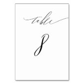 Elegant Wit Zwart Modern Script No 8 Bruiloft Kaart (Voorkant)