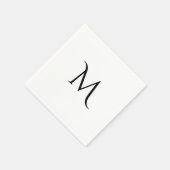 Elegant Wit Zwart Monogram Huwelijk Servet (Hoek)