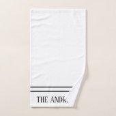 Elegant Wit Zwart Monogrammed Naam Bad Handdoek (Handdoek)