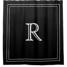 Elegant wit &zwart rand script monogram
