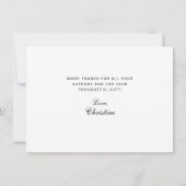 Elegant Wit Zwart Script Afstudeerder Pet Afstuder Bedankkaart (Achterkant)