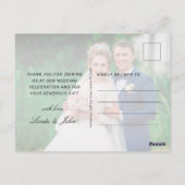 Elegant wit zwart script foto bruiloft dank u briefkaart (Achterkant)