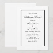 Elegant wit zwart script repetitie diner kaart (Voorkant / Achterkant)