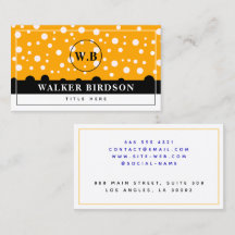 Elegant wit zwart Sinaasappel monogram Initiaal