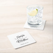 Elegant Wit Zwart Trouwcadeau Favorieten - Monogra Kartonnen Onderzetters (Insitu)