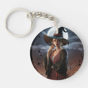 Elegant Witch Fantasy Onderzetter Sleutelhanger