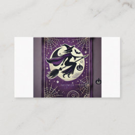 Elegant Witch Kaart 🌙 Halloween Limited Style Visitekaartje