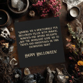 Elegant Witch op Broom  Halloween Zwart Kaart