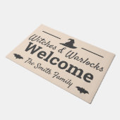 Elegant Witches & Warlocks Welkom Halloween Deurmat (Schuin)