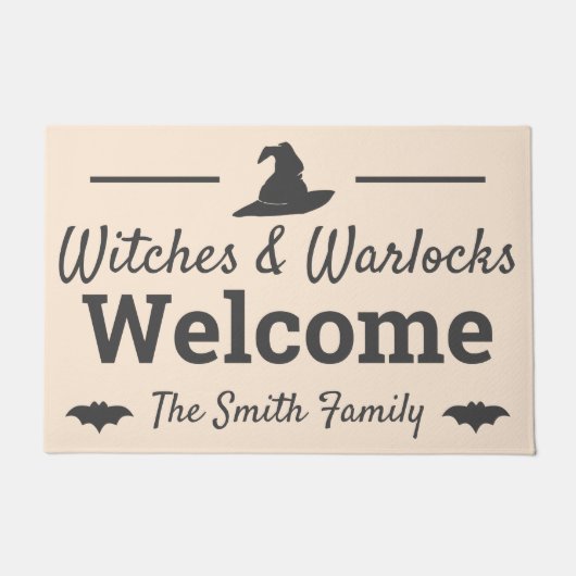 Elegant Witches & Warlocks Welkom Halloween Deurmat (Voorkant)