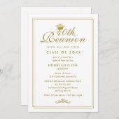 Elegant witgoud 40e klas reünie kaart (Voorkant / Achterkant)