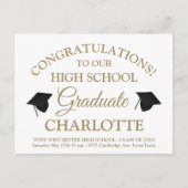 Elegant witgoud aangepaste script tekst afstuderen briefkaart (Voorkant)