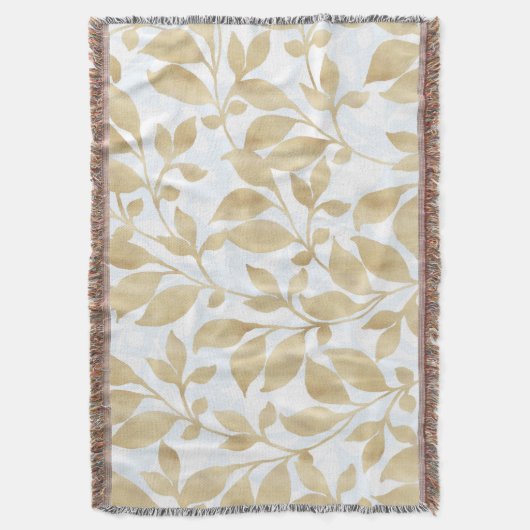 Elegant witgoud bladeren groen botanisch deken (Voorkant Verticaal)