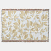 Elegant witgoud bladeren groen botanisch deken (Voorkant)