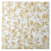 Elegant witgoud bladeren groen botanisch tegeltje (Voorkant)