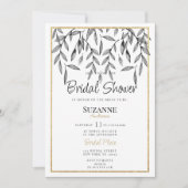 Elegant witgoud eenvoudig bloemig Vrijgezellenfees Kaart (Voorkant)