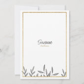 Elegant witgoud eenvoudig bloemig Vrijgezellenfees Kaart (Achterkant)