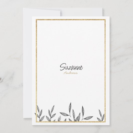 Elegant witgoud eenvoudig bloemig Vrijgezellenfees Kaart (Achterkant)