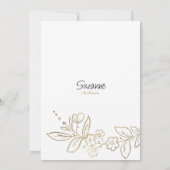 Elegant witgoud eenvoudig bloemig Vrijgezellenfees Kaart (Achterkant)