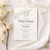 Elegant witgoud eenvoudig bloemig Vrijgezellenfees Kaart