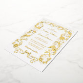 Elegant   witgoud folie uitnodiging (Gedraaid)