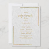 Elegant witgoud frans floraal kant Verloving Kaart (Voorkant)