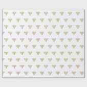 Elegant witgoud Joods menorah patroon modern Cadeaupapier (Vlak)