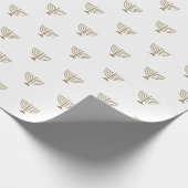 Elegant witgoud Joods menorah patroon modern Cadeaupapier (Hoek)