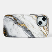 Elegant Witgoud Marmer iPhone 15 Case (Achterkant horizontaal)