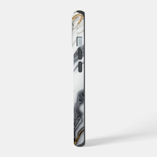 Elegant Witgoud Marmer iPhone 15 Case (Linkerkant)