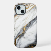 Elegant Witgoud Marmer iPhone 15 Case (Achterkant)