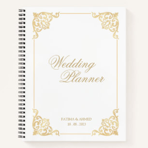 Elegant witgoud  moslim bruiloft planner notitieboek