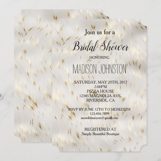 Elegant witgoud Vrijgezellenfeest Kaart (Voorkant / Achterkant)