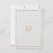 Elegant witgouden Franse bloemen kant RSVP Kaartje (Achterkant)