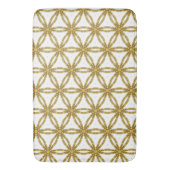 Elegant witgouden geometrisch motief met monogram badmat (Voorkant Verticaal)