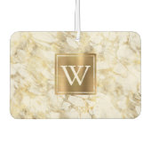 Elegant witgouden marmeren monogram luchtverfrisser (Voorkant)